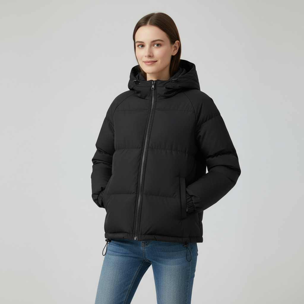 Gefütterte Damen Winterjacke Mit Kapuze