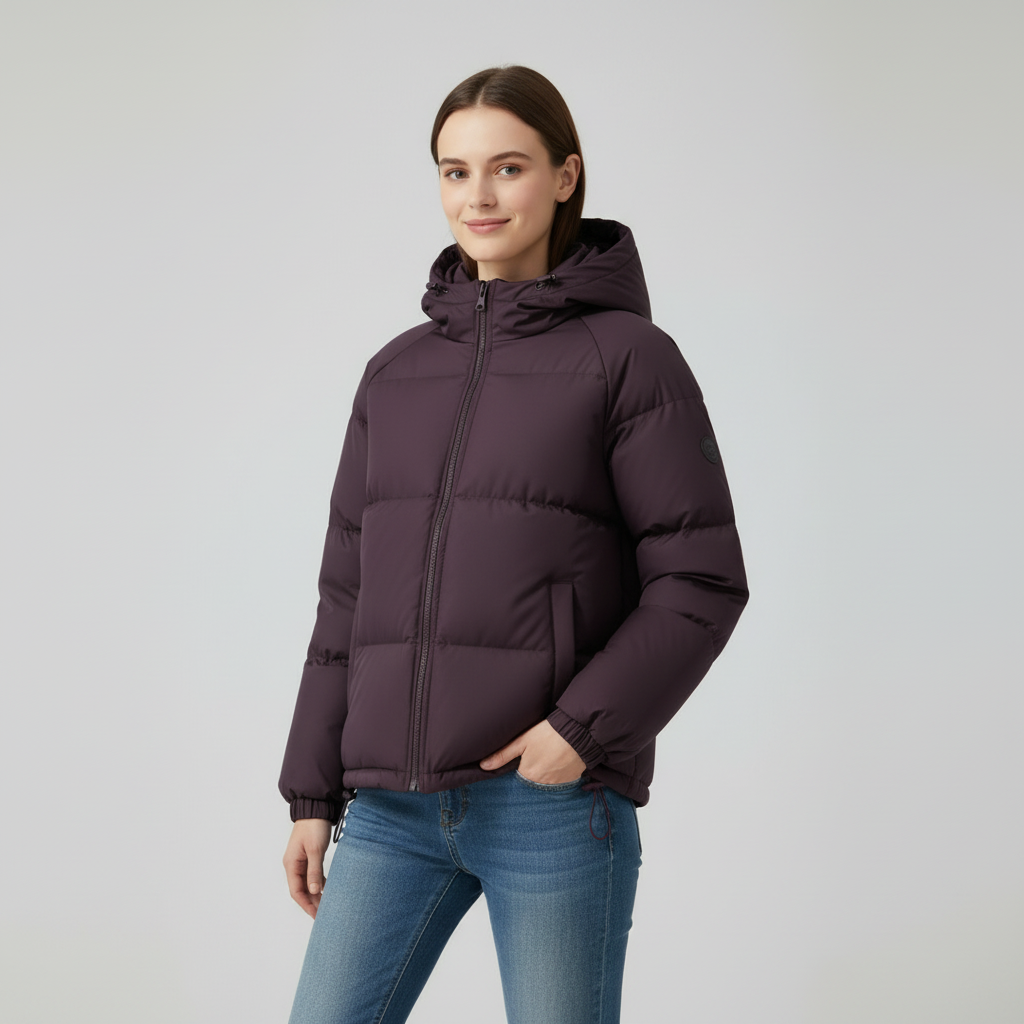 Gefütterte Damen Winterjacke Mit Kapuze