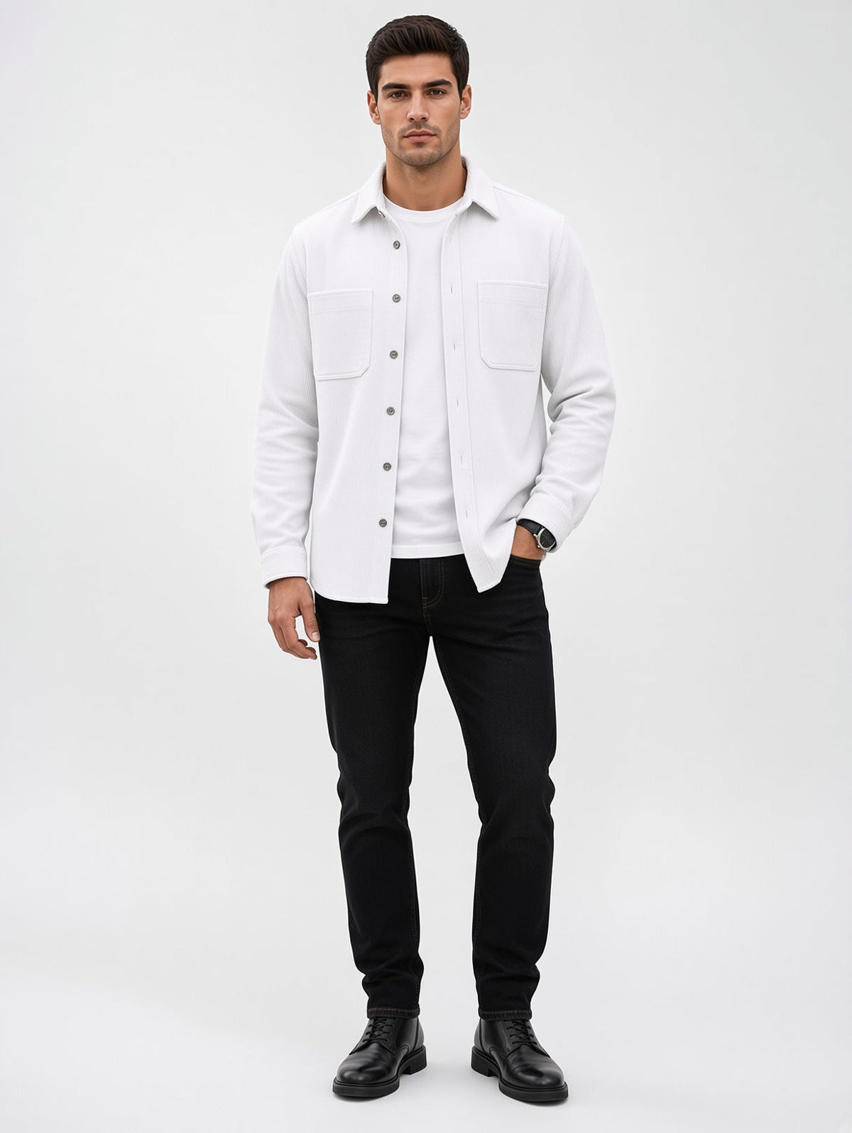 Herren Overshirt aus Cord mit Brusttaschen