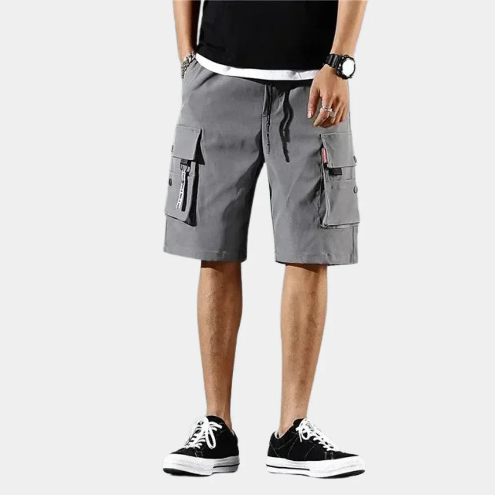 Herren Cargo Shorts Aus 100% Baumwolle Mit Taschen