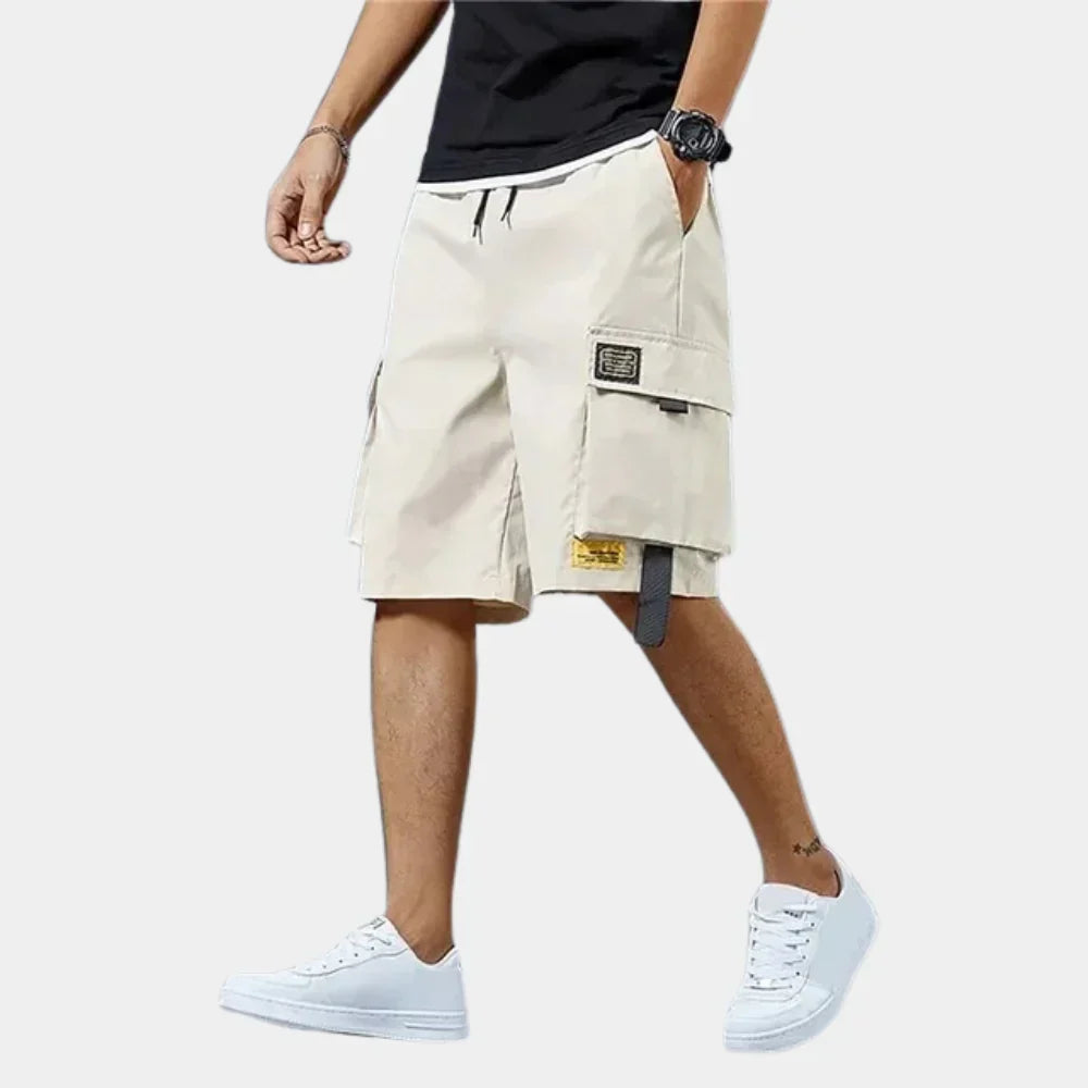 Herren Cargo Shorts Aus 100% Baumwolle Mit Taschen