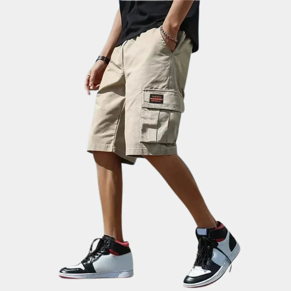 Herren Cargo Shorts Aus 100% Baumwolle Mit Taschen