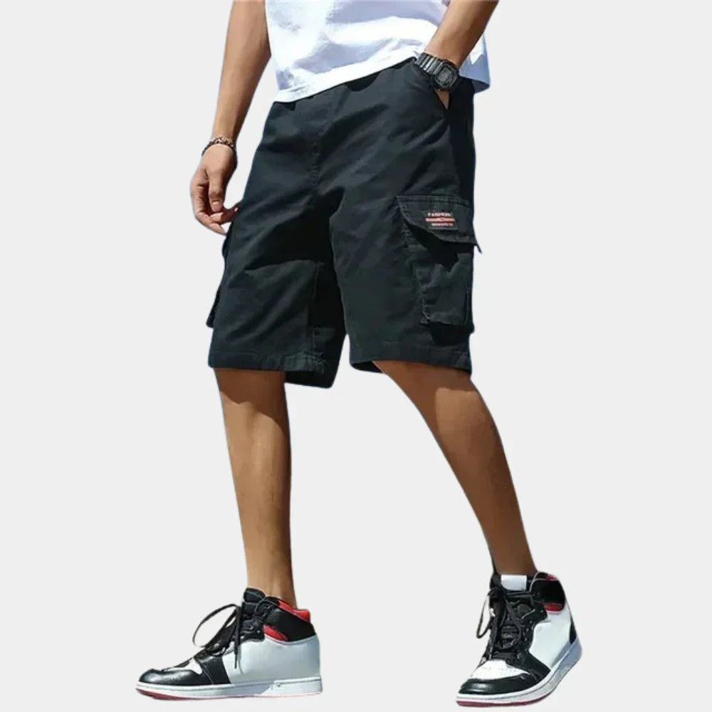 Herren Cargo Shorts Aus 100% Baumwolle Mit Taschen