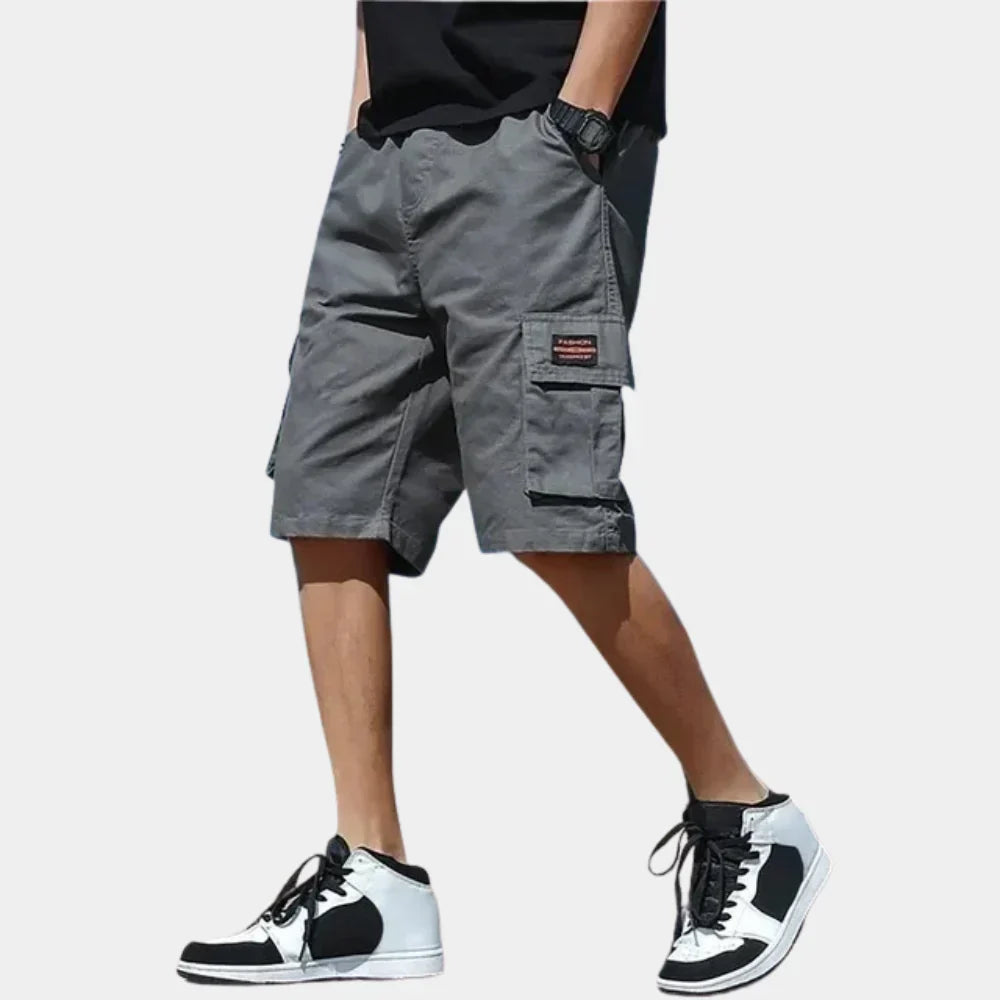 Herren Cargo Shorts Aus 100% Baumwolle Mit Taschen