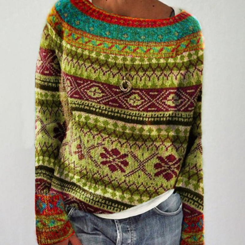 Strickpullover mit Vintage-Muster für den Winter