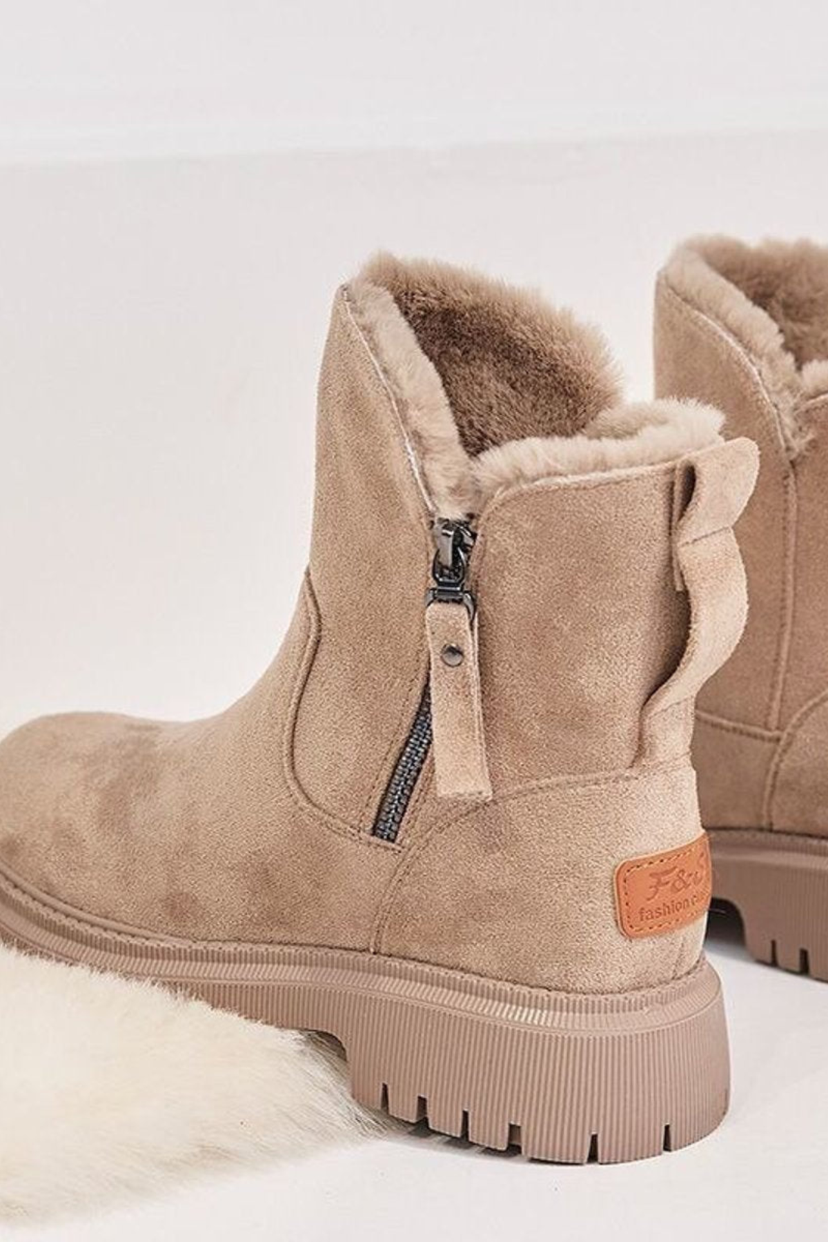 Gefütterte Damen Wildleder Stiefeletten mit Fleece