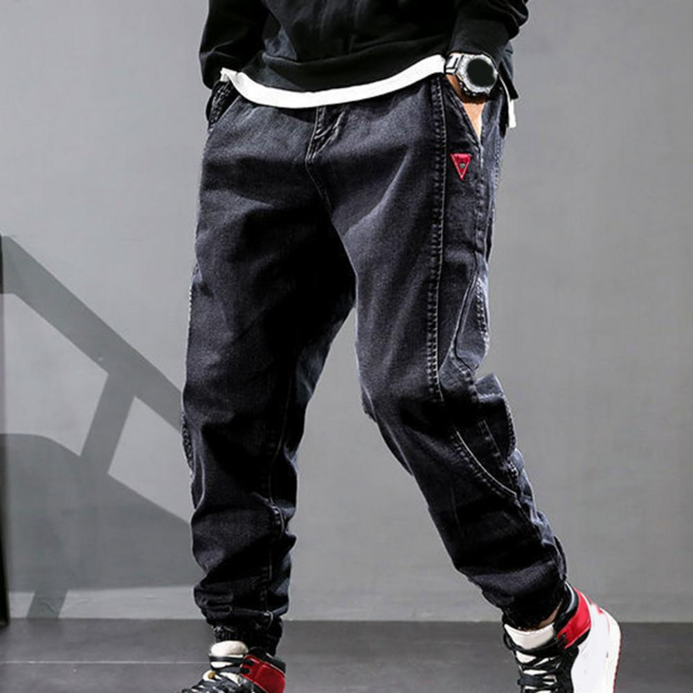 Lockere Herren Denim Jogger mit Kordelzug und Bündchen