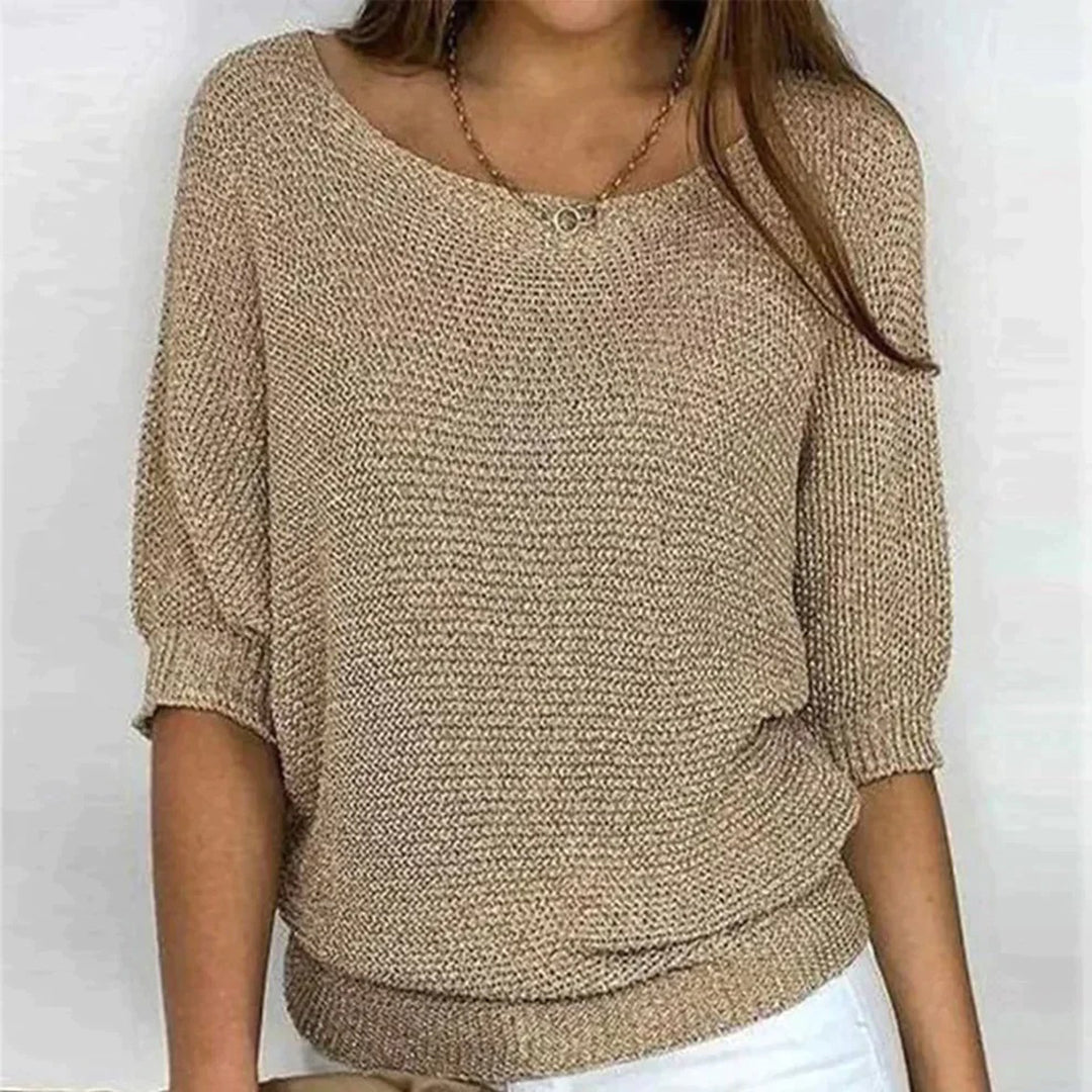 Lockerer Strickpullover mit Strukturmuster