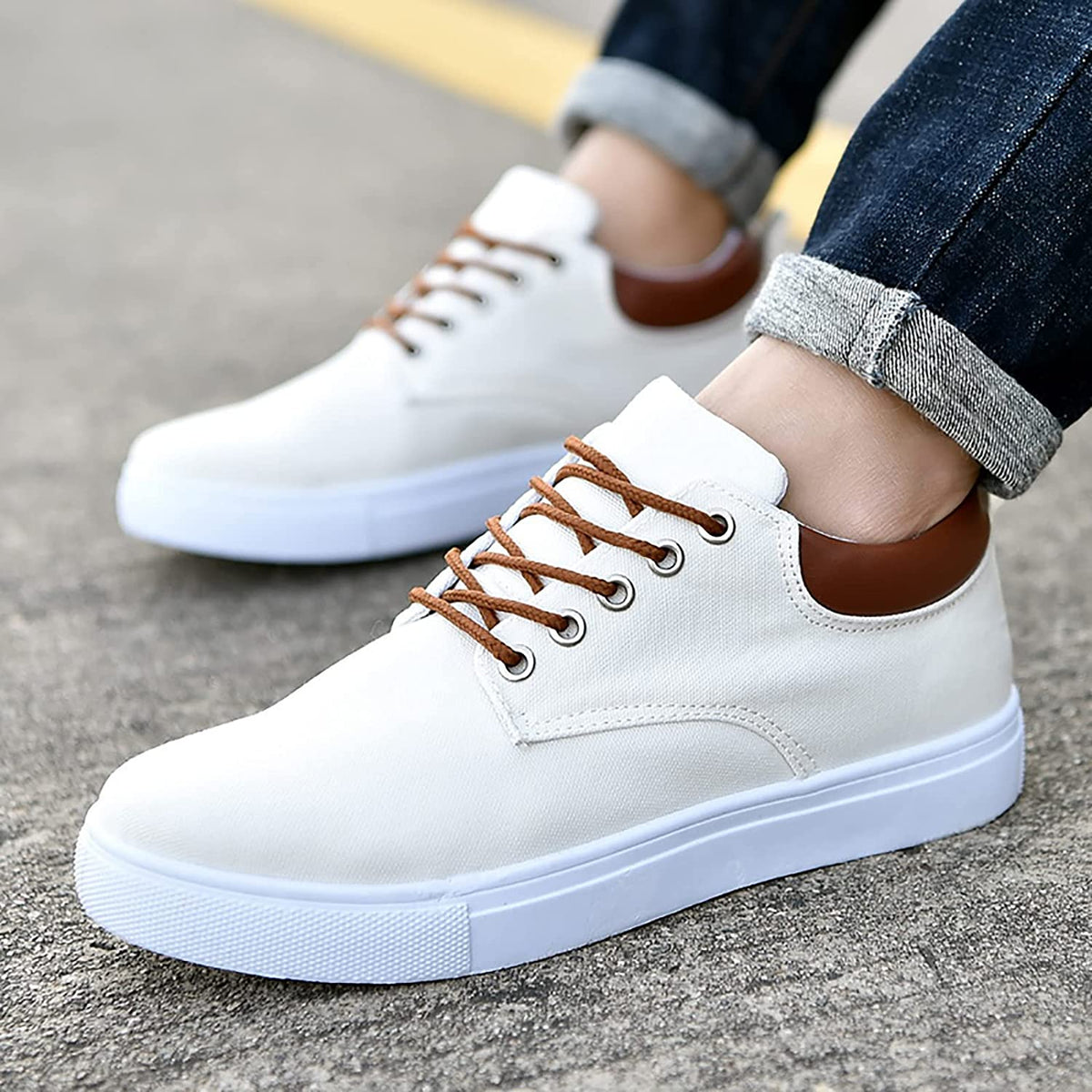 Herren Canvas Sneaker mit weißer Sohle