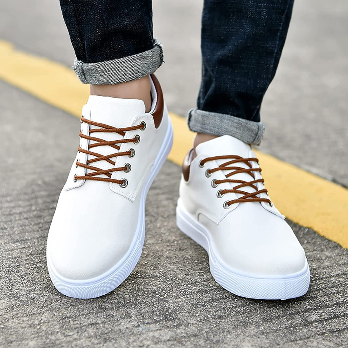 Herren Canvas Sneaker mit weißer Sohle