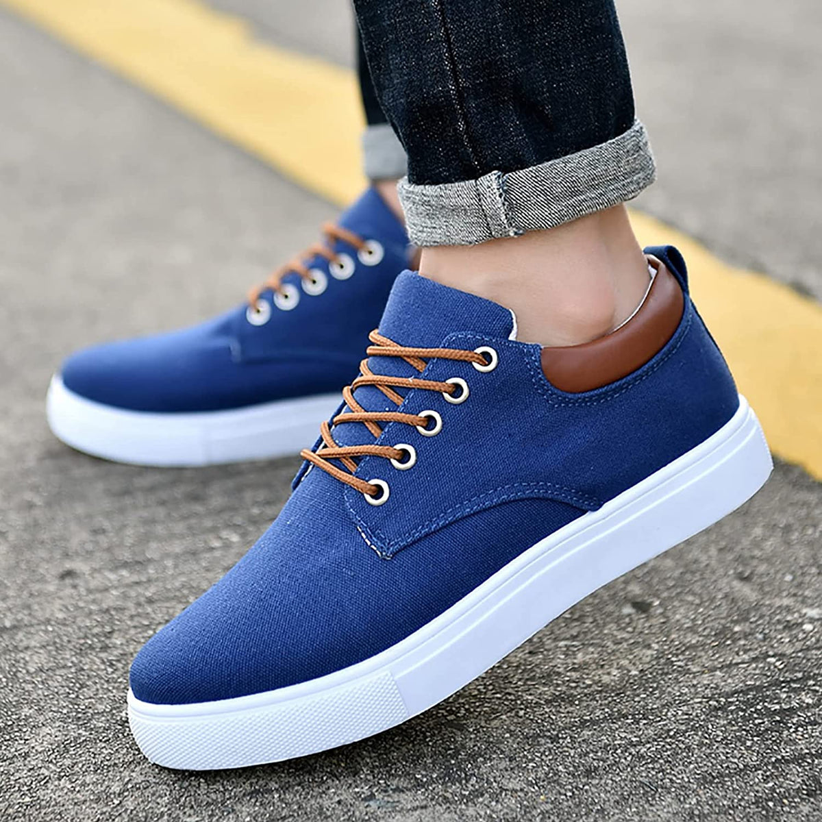 Herren Canvas Sneaker mit weißer Sohle