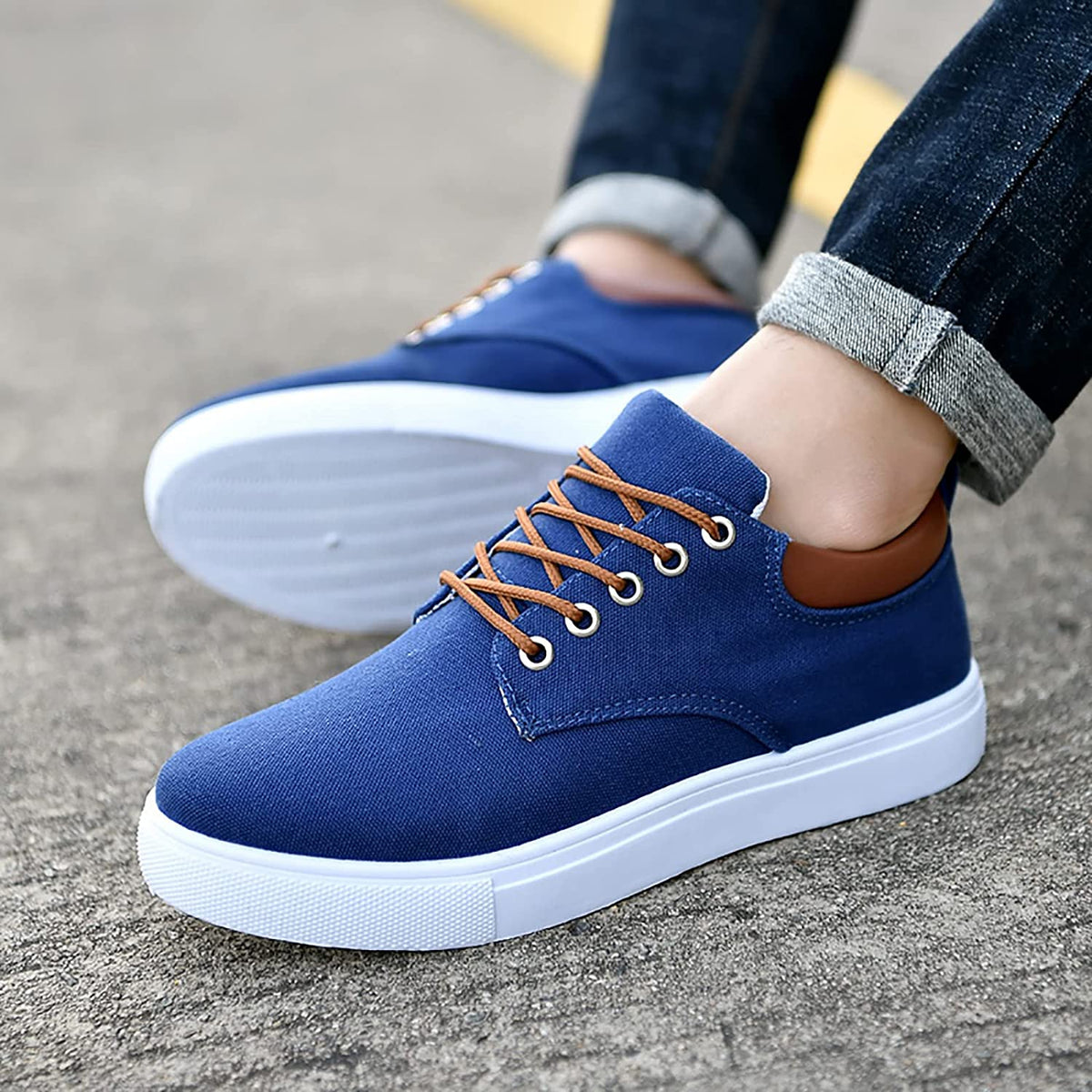 Herren Canvas Sneaker mit weißer Sohle
