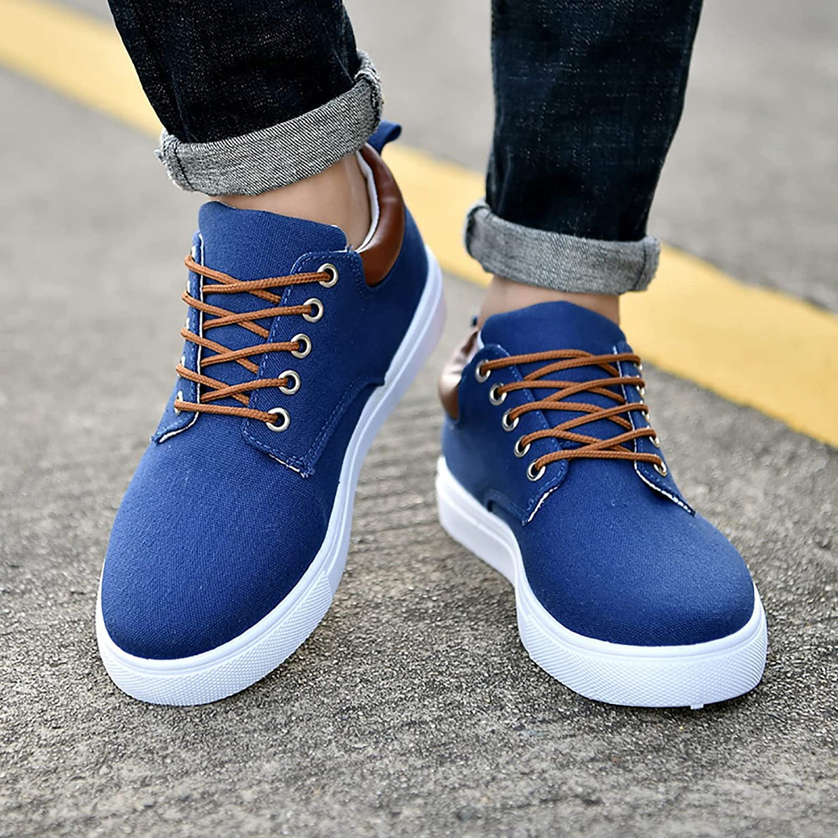 Herren Canvas Sneaker mit weißer Sohle