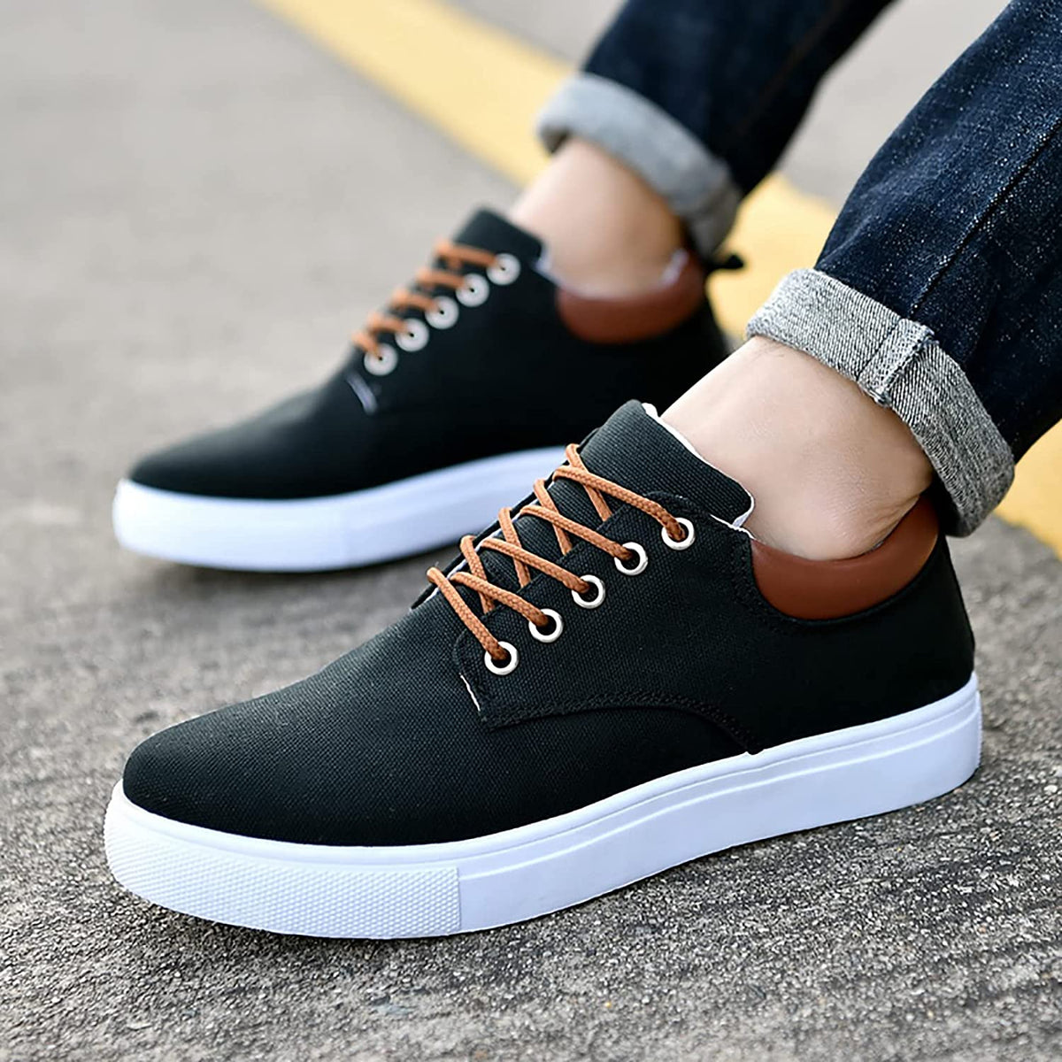 Herren Canvas Sneaker mit weißer Sohle