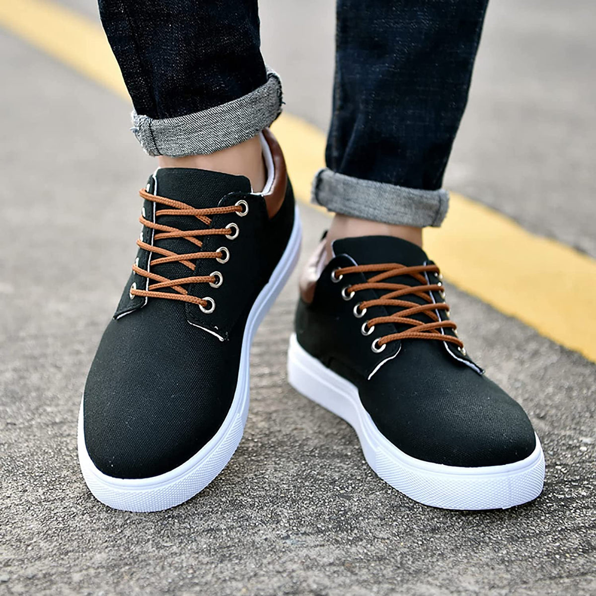 Herren Canvas Sneaker mit weißer Sohle