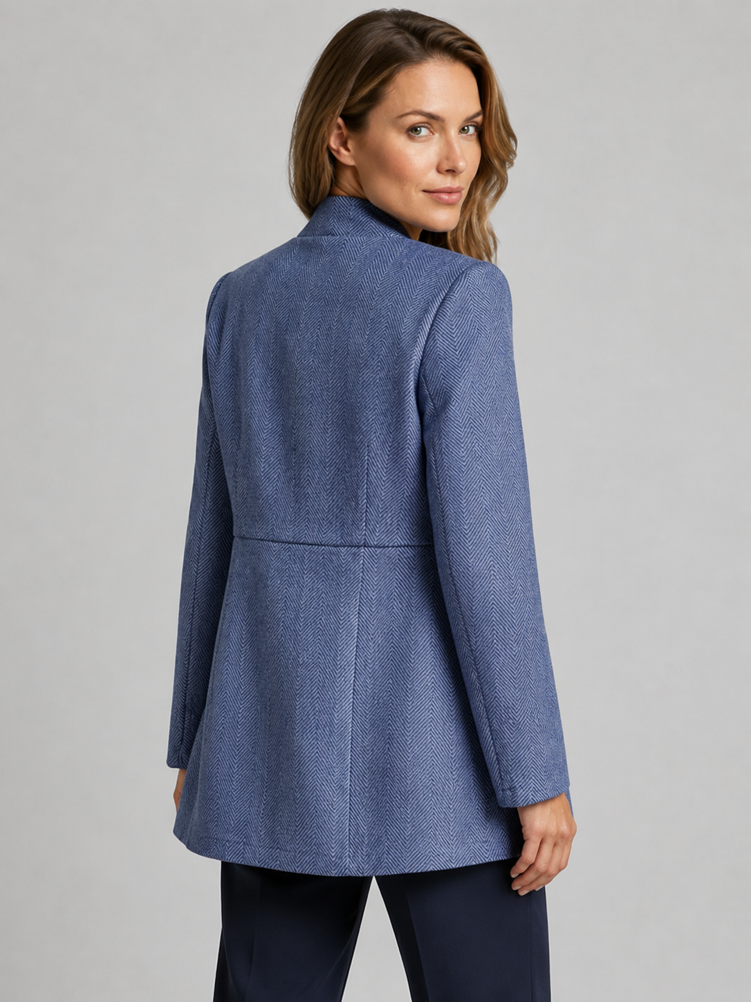 Kragenloser Damen Blazer Mit Offener Front