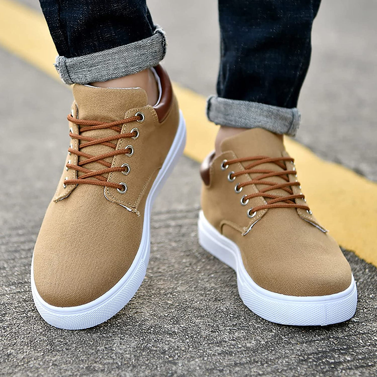 Herren Canvas Sneaker mit weißer Sohle