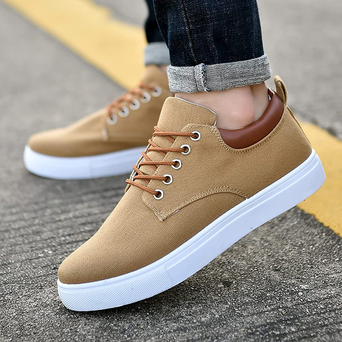 Herren Canvas Sneaker mit weißer Sohle