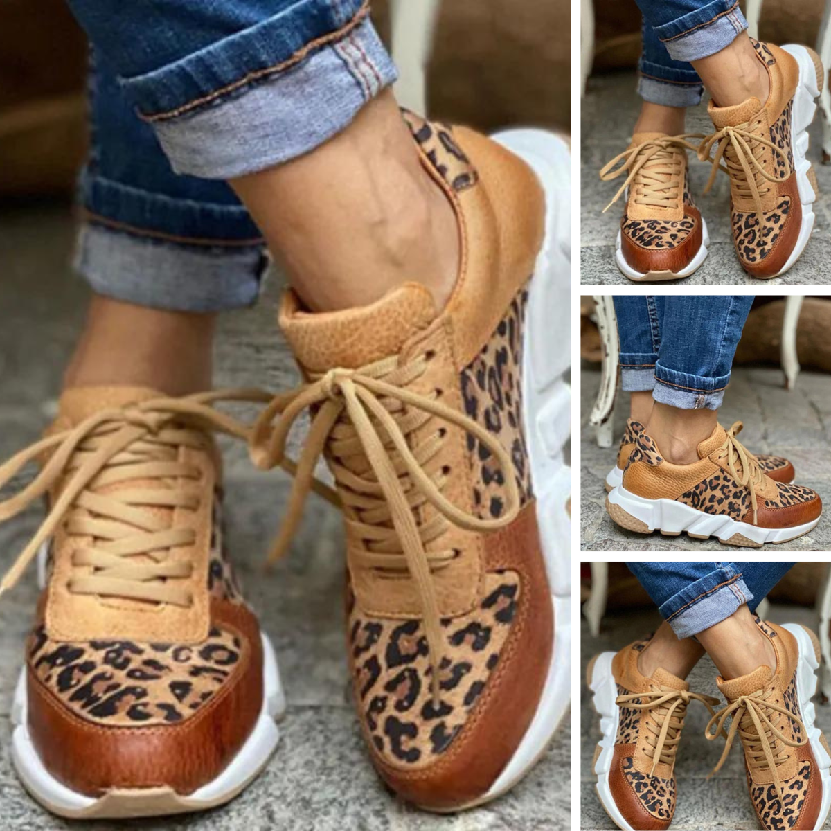 Damen Sneaker mit Leopardenmuster