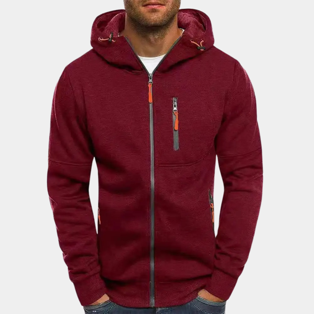 Lässige Herren Kapuzenjacke mit Durchgehendem Reißverschluss