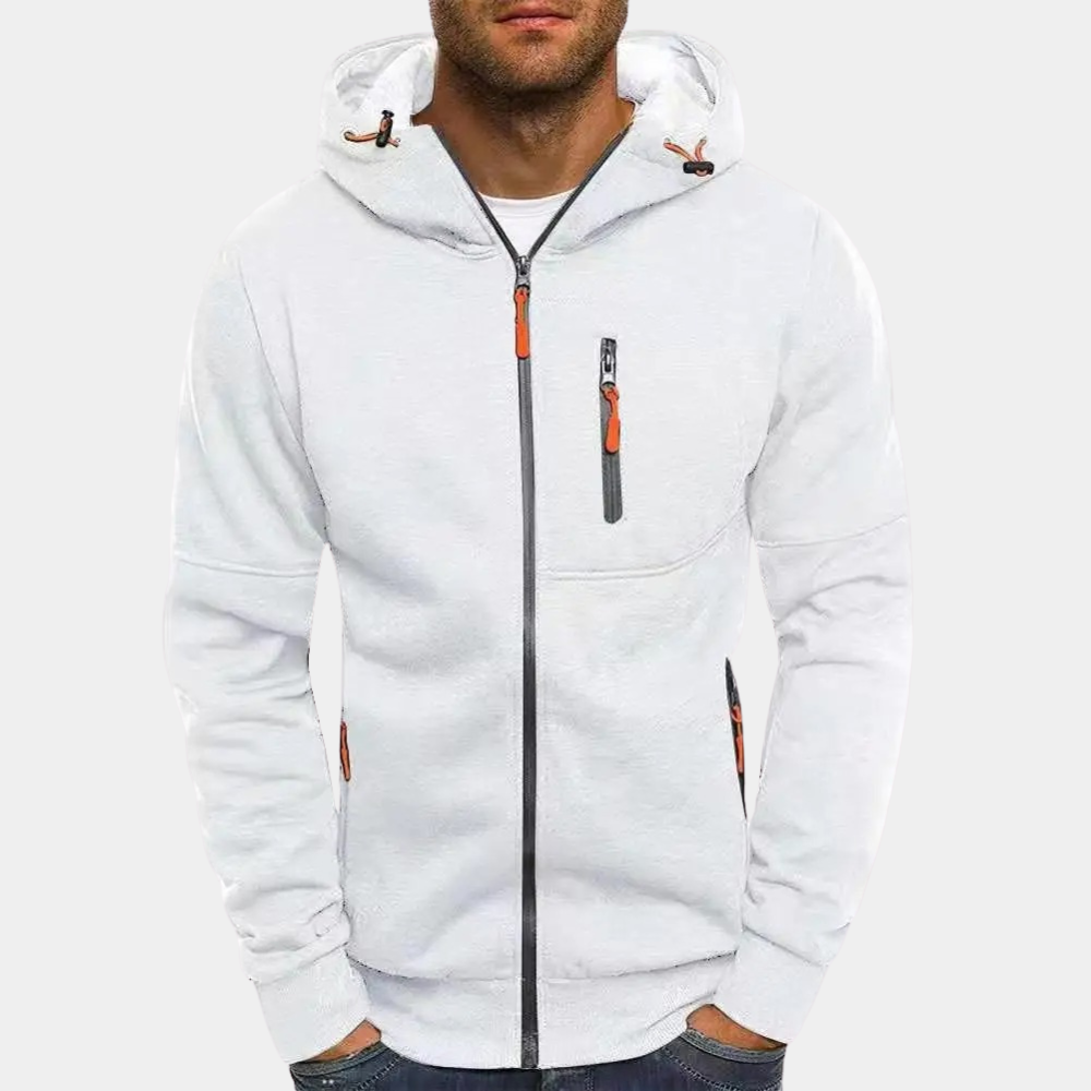 Lässige Herren Kapuzenjacke mit Durchgehendem Reißverschluss
