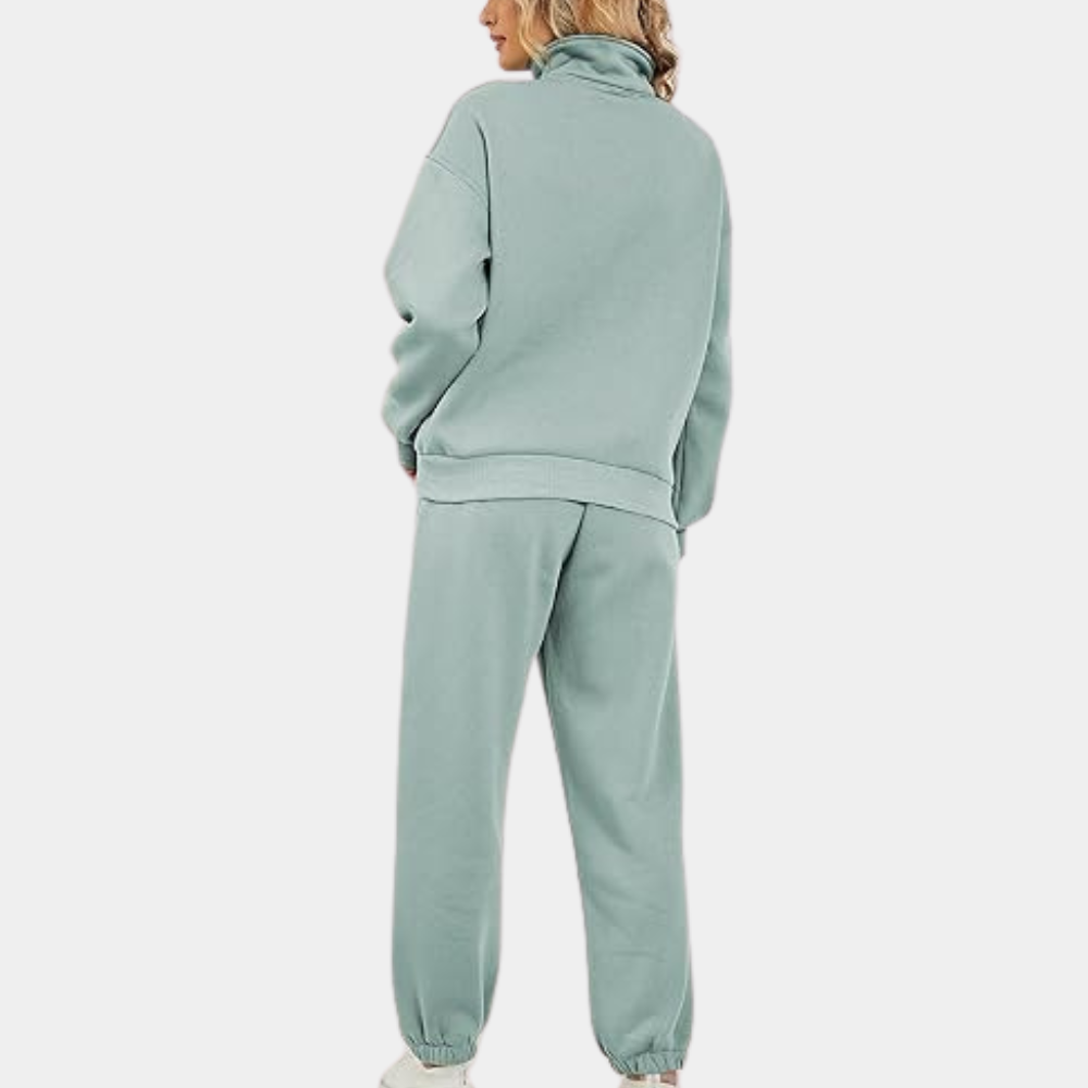 Lockerer Damen Jogginganzug Mit Half Zip Oberteil
