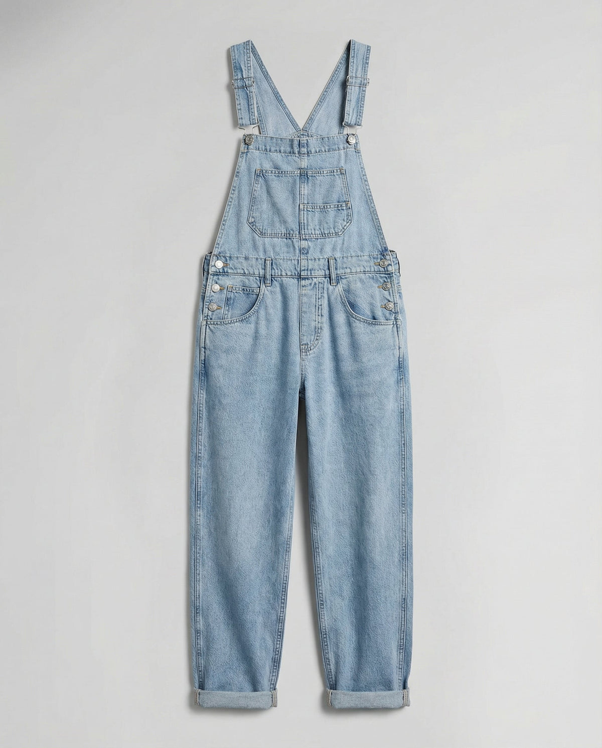 Damen Denim Latzhose mit Gekreuzten Rückenträgern