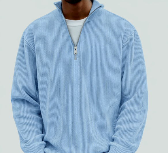 Herren Troyer Pullover Mit Reißverschluss Am Kragen