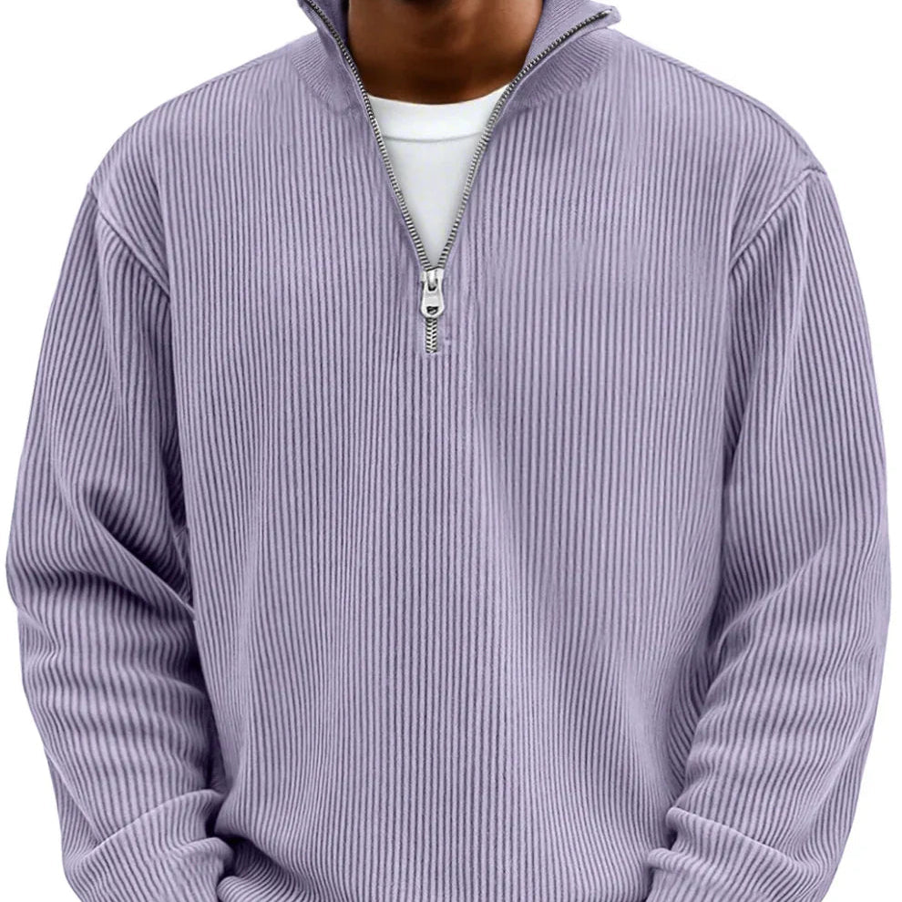 Herren Troyer Pullover Mit Reißverschluss Am Kragen