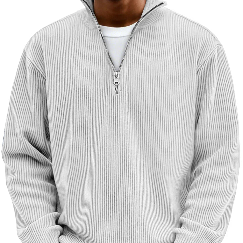 Herren Troyer Pullover Mit Reißverschluss Am Kragen