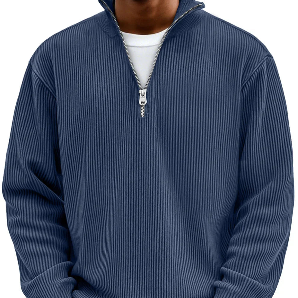 Herren Troyer Pullover Mit Reißverschluss Am Kragen