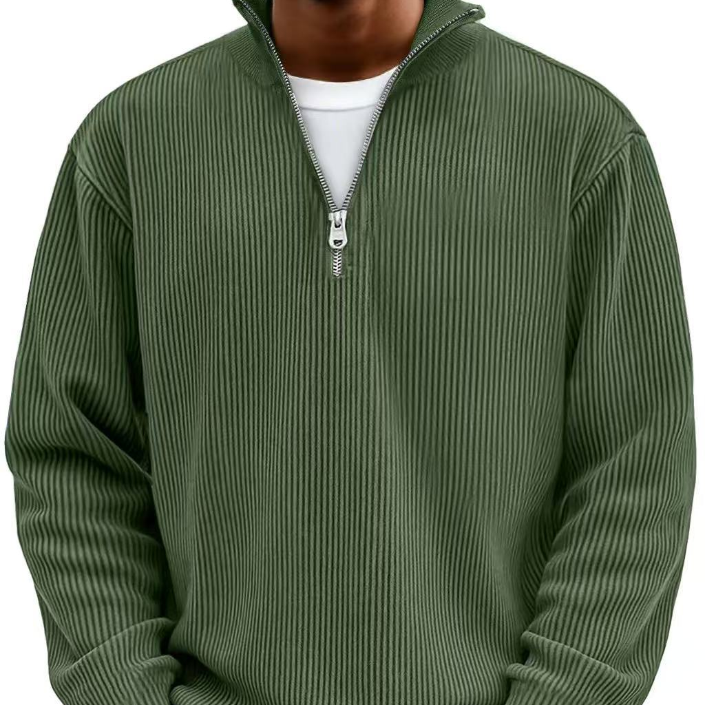 Herren Troyer Pullover Mit Reißverschluss Am Kragen