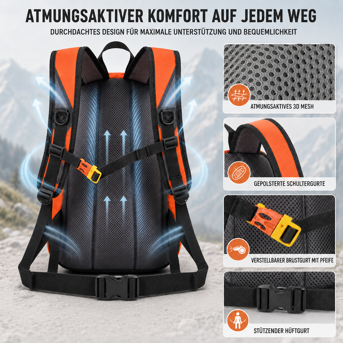 Ultraleichter Faltbarer Tagesrucksack für Alltag und Trail