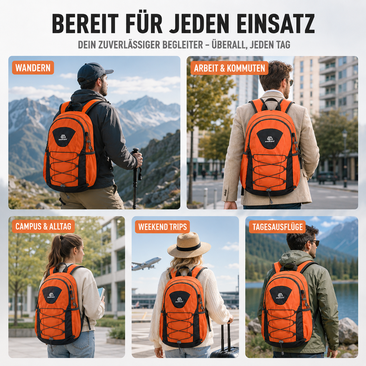 Ultraleichter Faltbarer Tagesrucksack für Alltag und Trail