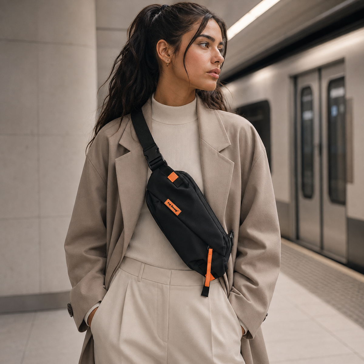 Lässige Brusttasche im Streetstyle mit verstellbarem Gurt