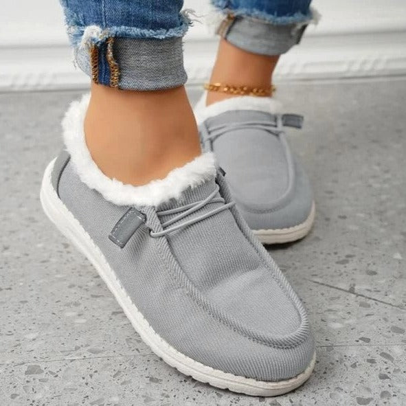 Gefütterte Damen Winterstiefel zum Hineinschlüpfen