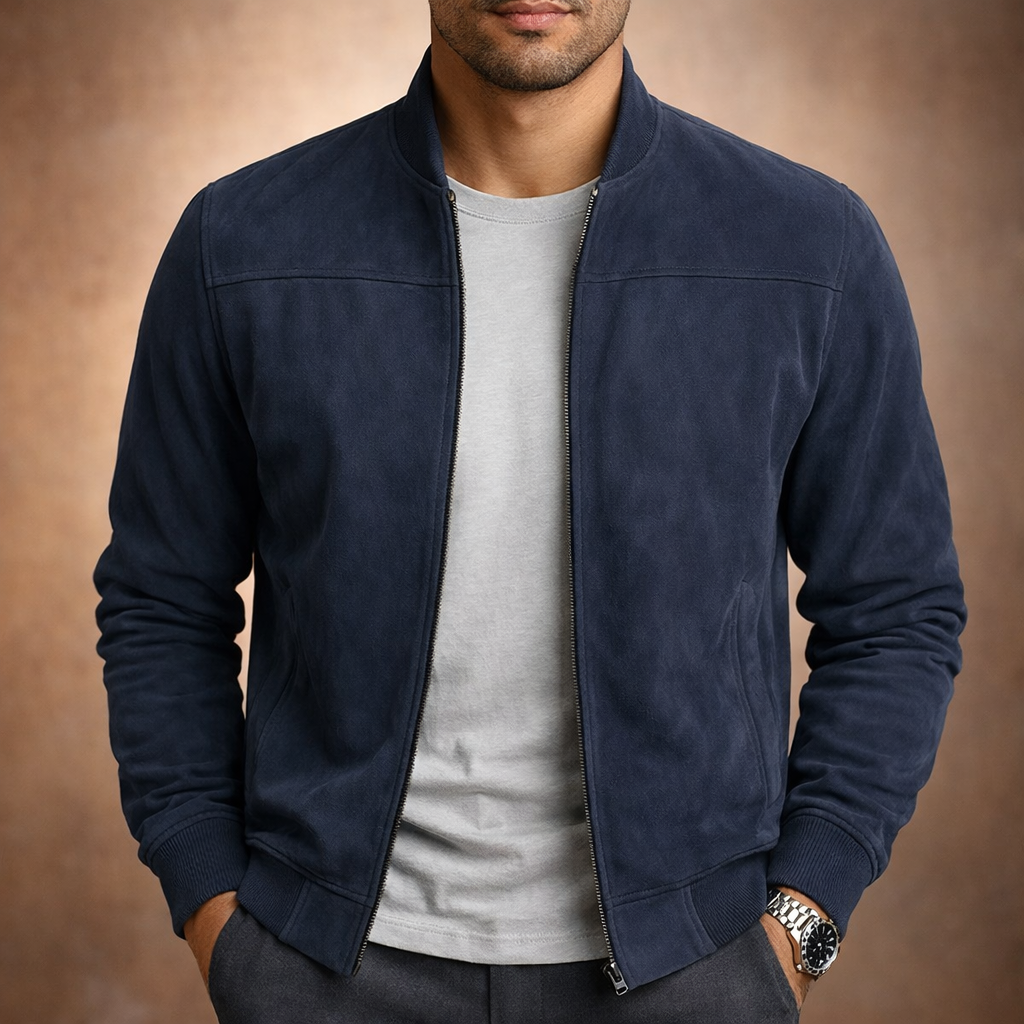 Herren Bomberjacke in Wildleder-Optik