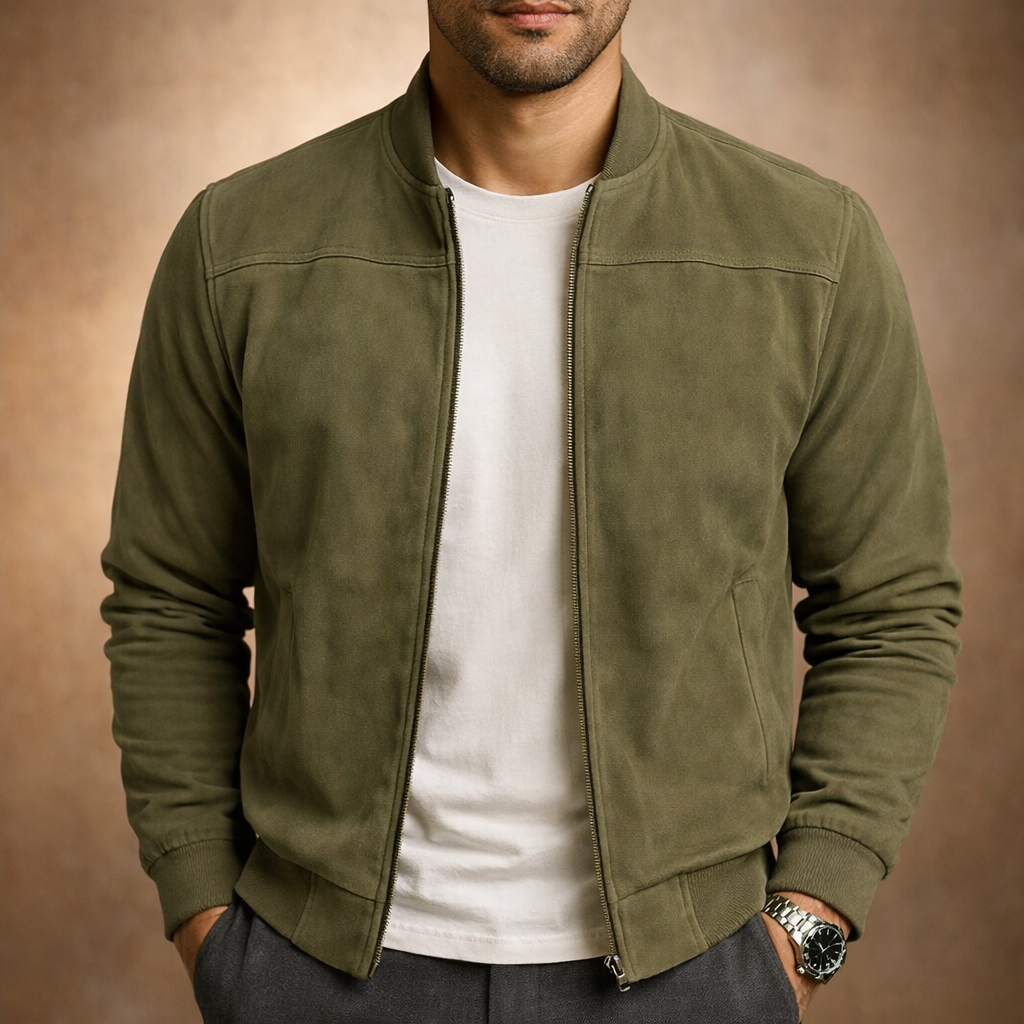 Herren Bomberjacke in Wildleder-Optik