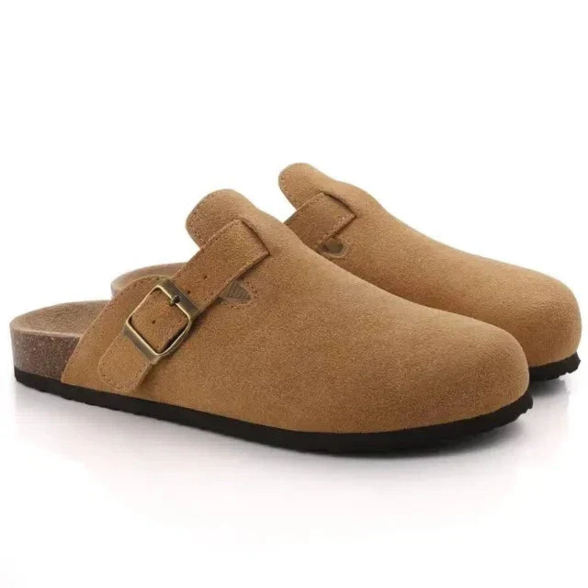 Herren Slipper-Clogs aus Wildleder mit Schnallendetail