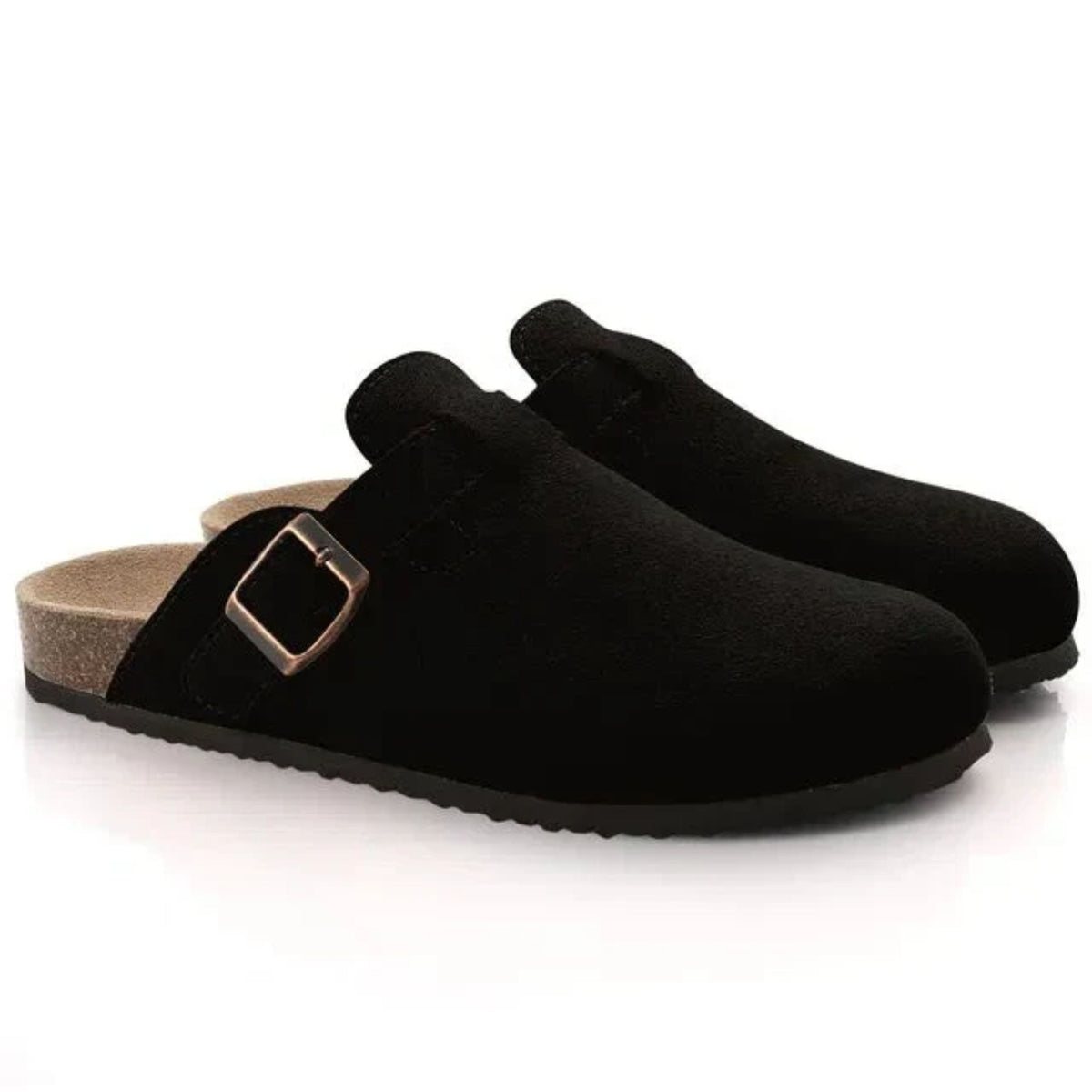 Herren Slipper-Clogs aus Wildleder mit Schnallendetail