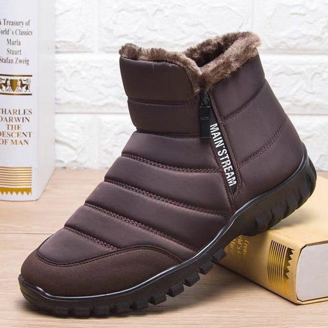Gefütterte Herren Winter Stiefeletten mit Rutschfester Gummisohle