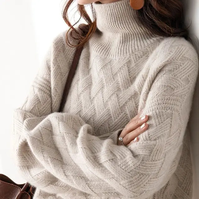Rippstrick Rollkragenpullover Mit Kuschelkragen