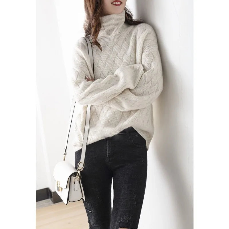 Rippstrick Rollkragenpullover Mit Kuschelkragen