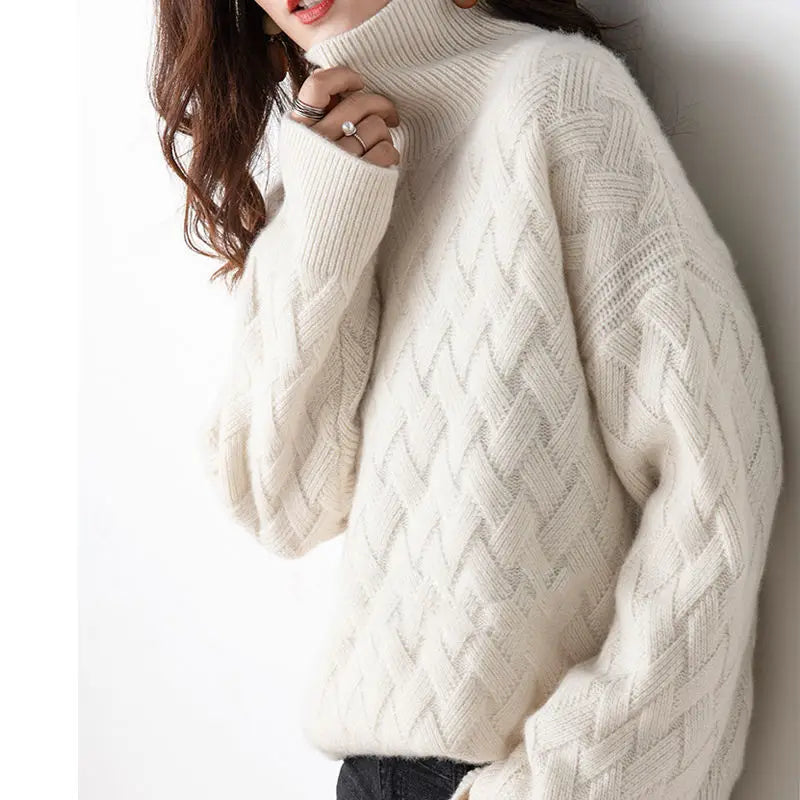 Rippstrick Rollkragenpullover Mit Kuschelkragen