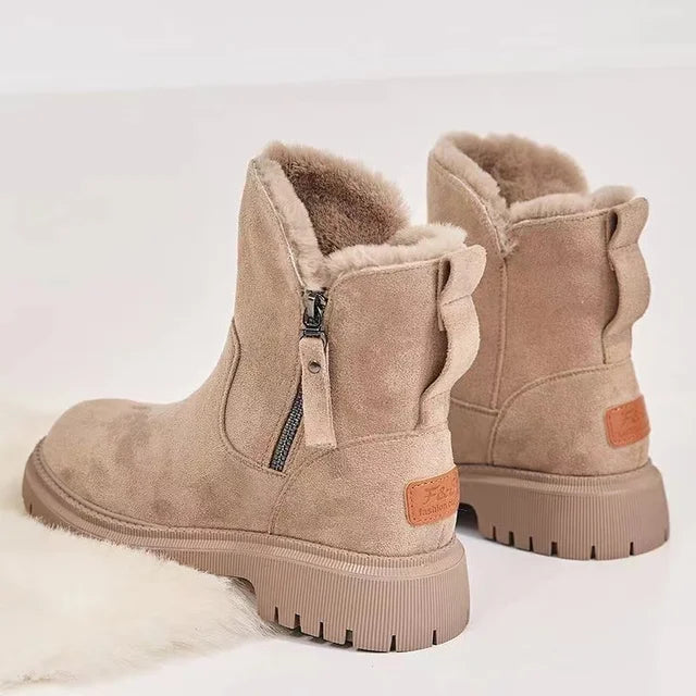 Damen Schneestiefel mit Plateausohle und Plüschfutter