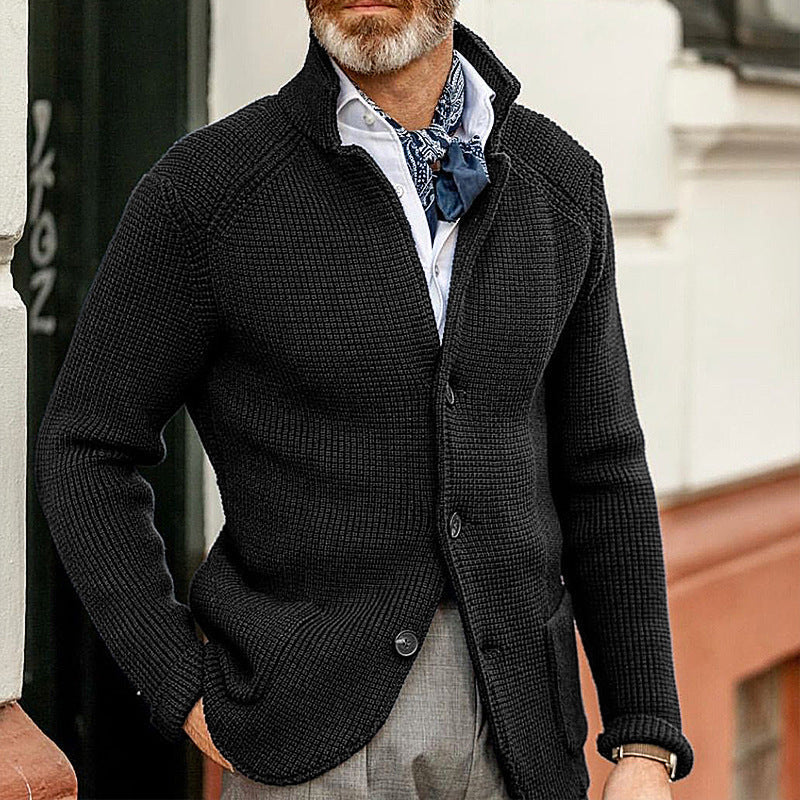 Eleganter Herren Strickcardigan Mit Knopfleiste