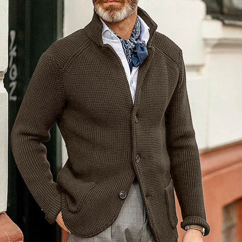 Eleganter Herren Strickcardigan Mit Knopfleiste