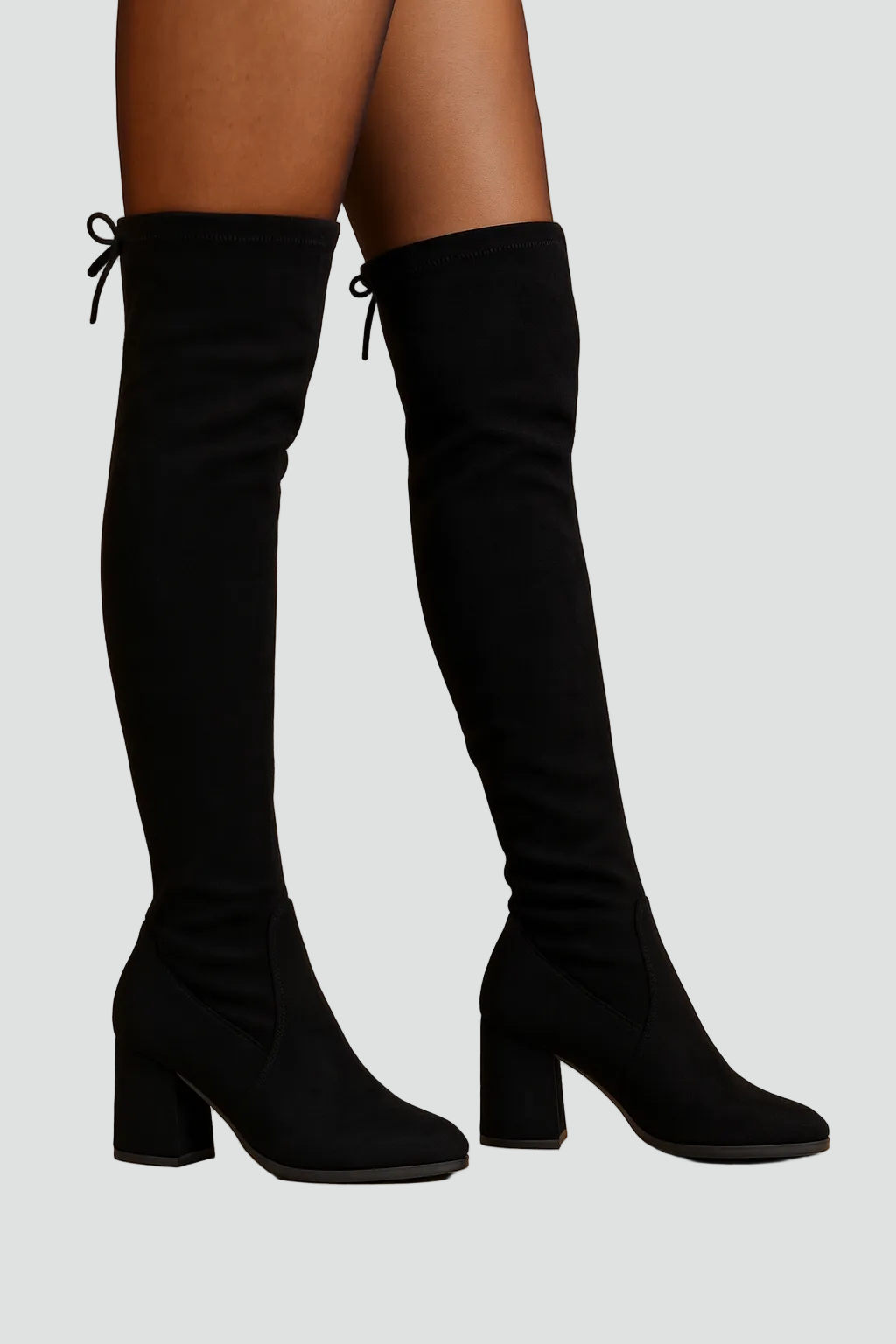 Elegante Damen Overknee Stiefel mit Blockabsatz