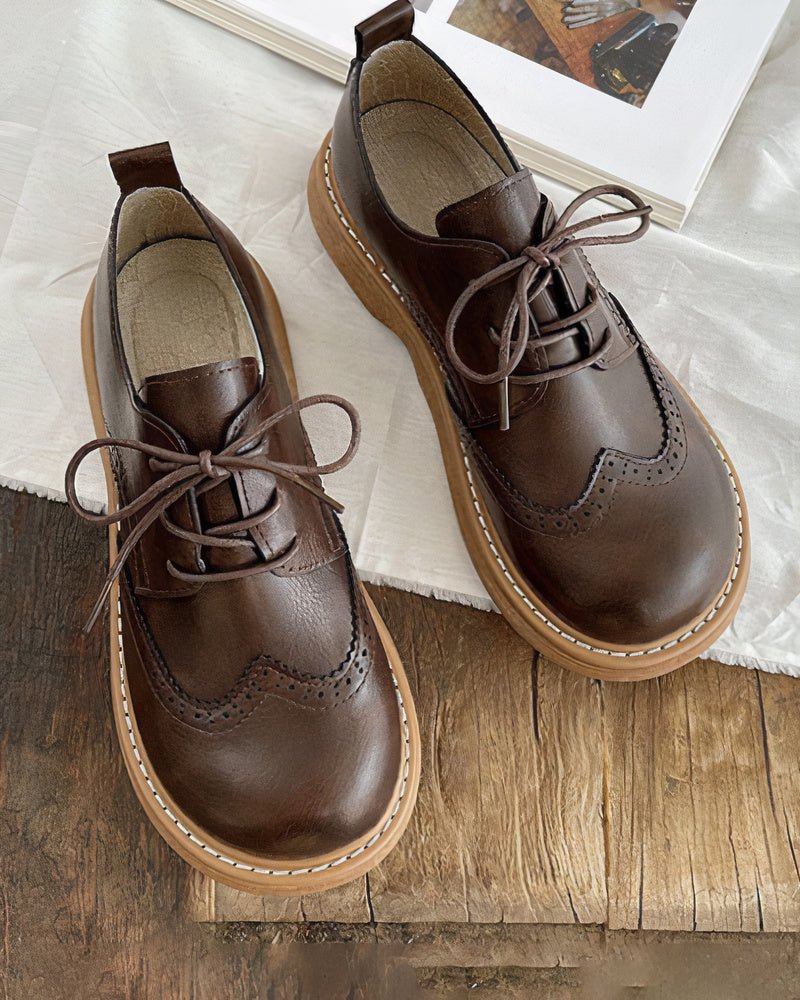 Klassische Damen Oxford Schnürschuhe Im Retro Stil