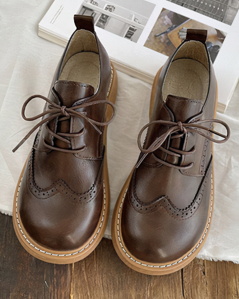 Klassische Damen Oxford Schnürschuhe Im Retro Stil